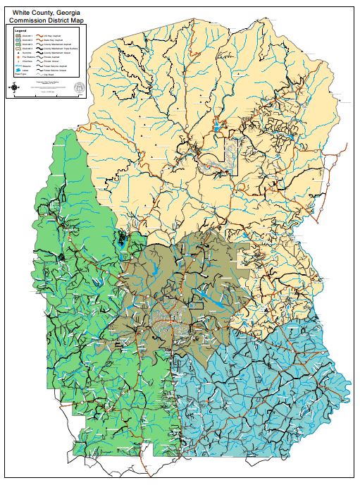 Commission District Map White County Georgia 7360